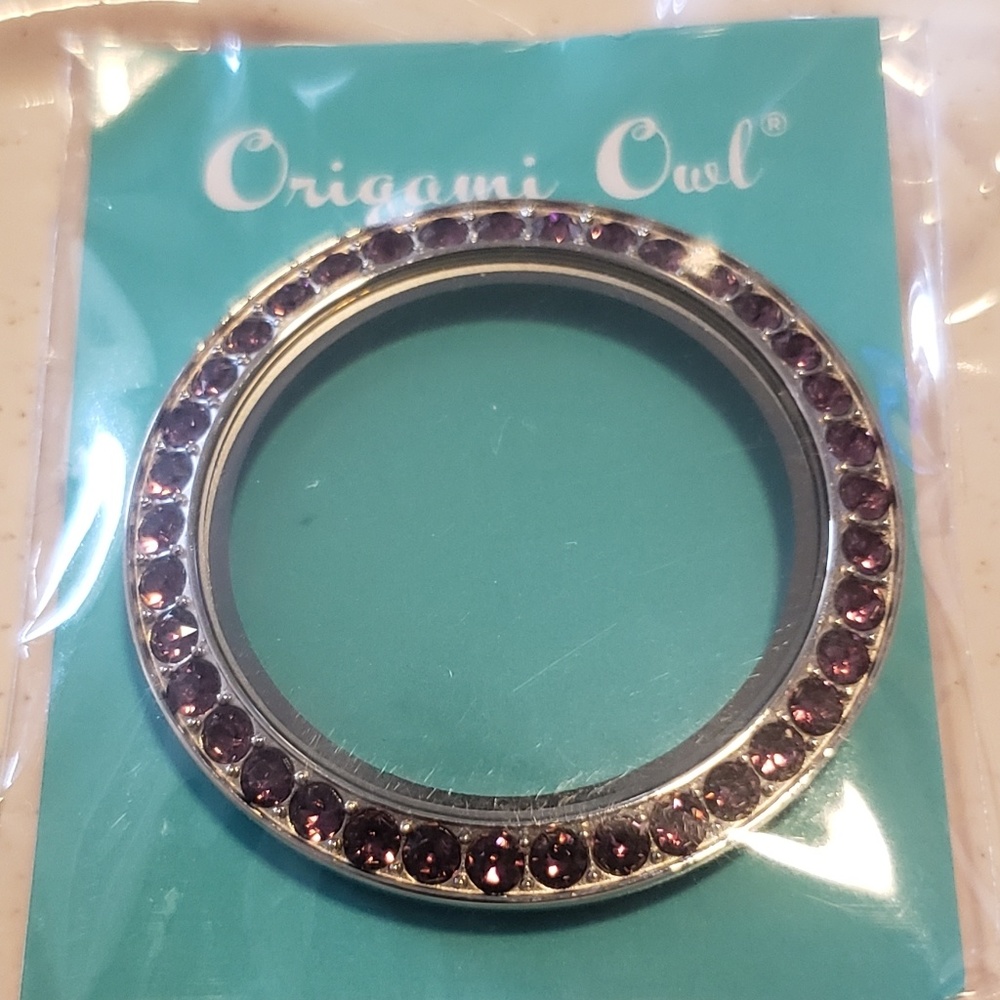 Authentic Origami Owl Large Amethyst Crystal Face